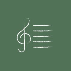 Treble clef icon drawn in chalk
