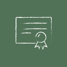 Certificate icon drawn in chalk