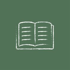 Open book icon drawn in chalk