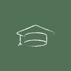 Graduation cap icon drawn in chalk