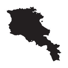 black map of Armenia