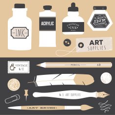 Vintage vector art tools N5