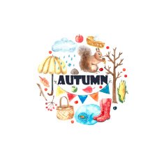 Watercolor autumn set N2