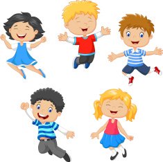 Children jumping together N2