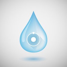 Water drop with an atom