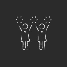 Cheerleaders icon drawn in chalk N2