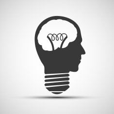 Vector icons bulb of a human head N2