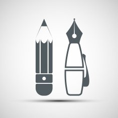 Vector icon pencil and pen