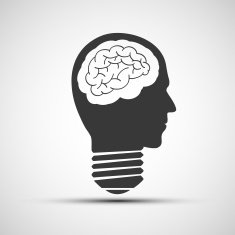 Vector icons bulb of a human head N3