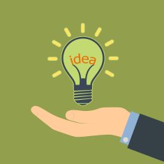 Word idea in a light bulb