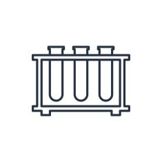 outline icon of laboratory tubes