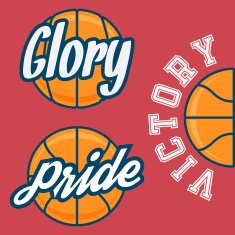 Set of Three Basketball Team Logo with Ball