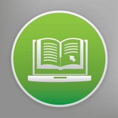 E-learning icon design on green button vector