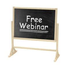 Free Webinar concept Blackboard chalkboard isolated on white