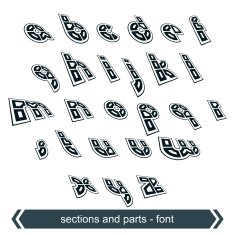 Typescript retro style technical 3D font contemporary