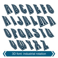 Dimensional shift letters with rotation effect creative