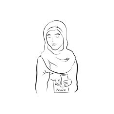 Peace Muslim girl