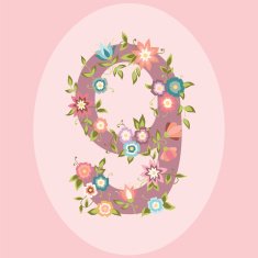 Vector floral number