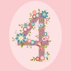 Vector floral number N6