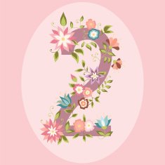 Vector floral number N8