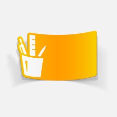 realistic design element stationery tools N2