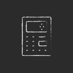 Calculator icon drawn in chalk N3