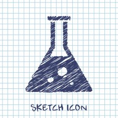 vector sketch icon of test tube