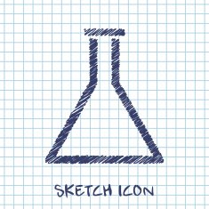 vector sketch icon of test tube N2