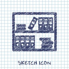 office shelf vector sketch icon