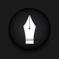 Vector modern Fountain pen black circle icon