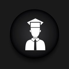 Vector modern student black circle icon