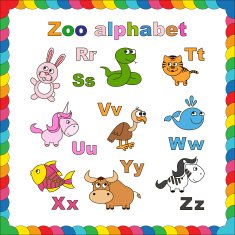 Outline zoo alphabet to be colored