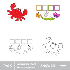 Solve the rebus Find hidden word crab N2