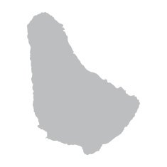 grey map of Barbados