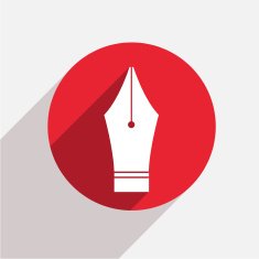 Vector modern Fountain pen red circle icon