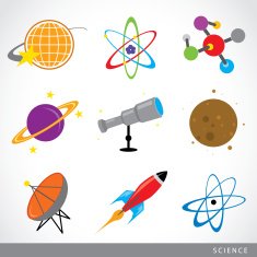 science stuff icon Universe Solar system Planet Rocket Vector N2