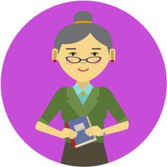 Female teacher holding book