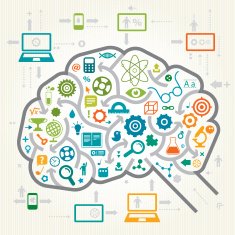 Online Education Brain Concept
