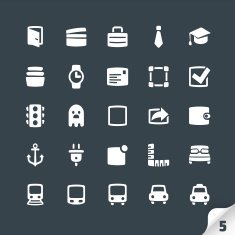Set of Office and Media Icons N5