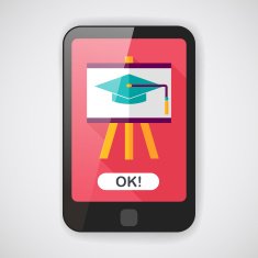 Graduation hat on the blackboard flat icon with long shadow N3