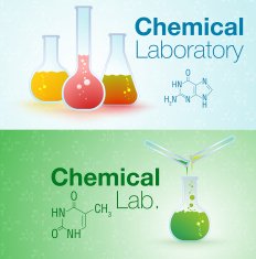Flyer with test tubes and formulas N3