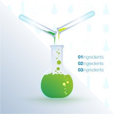 Flyer with test tubes and formulas N5