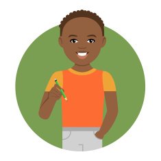 Schoolboy with pencil