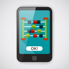 abacus calculation flat icon with long shadow N28