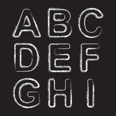 Set Chalk Hand Drawing Alphabet N4