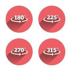 Angle degrees icons Geometry math signs N18