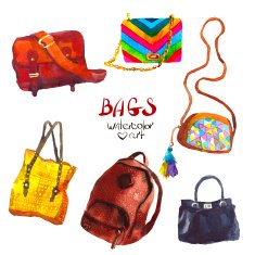 set of watercolor bags