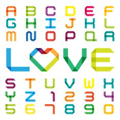 Colorful paper alphabet