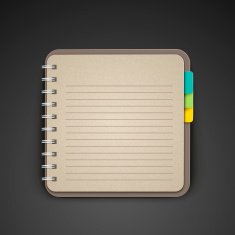 open blank brown notebook over black