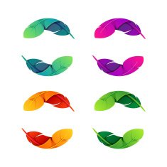 Colorful feathers set N2